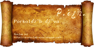 Porkoláb Éva névjegykártya